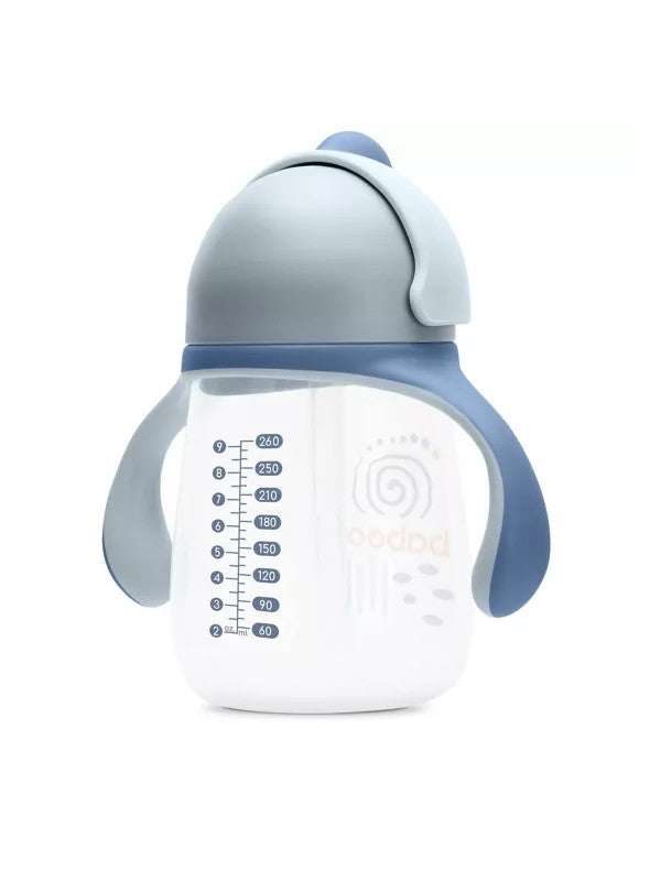 Gobelet avec paille en silicone 260 ml bleu