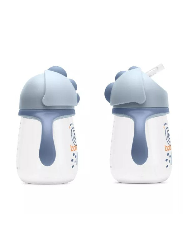 Gobelet avec paille en silicone 260 ml bleu