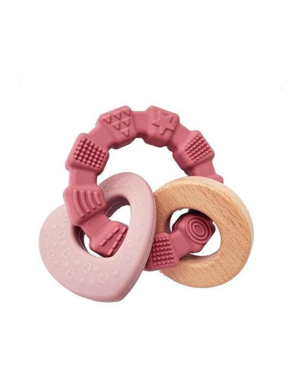 Anneaux de dentition en silicone - Rose tendre