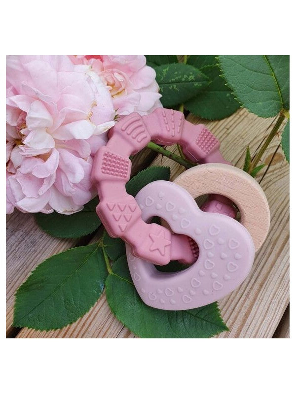 Anneaux de dentition en silicone - Rose tendre