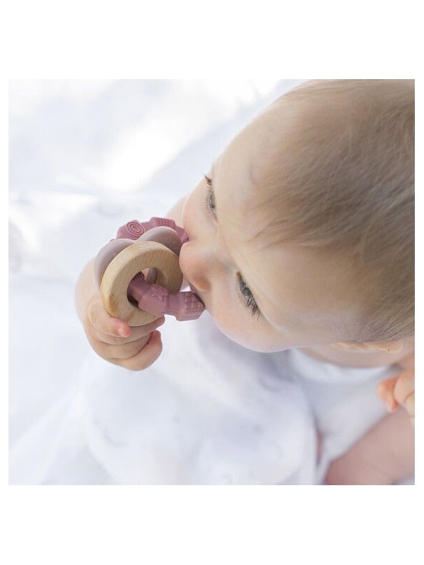 Anneaux de dentition en silicone - Rose tendre