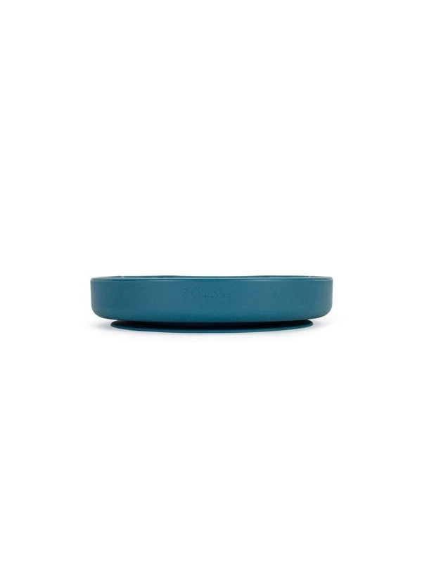 Assiette ourson à ventouse en silicone - Bleu nuit
