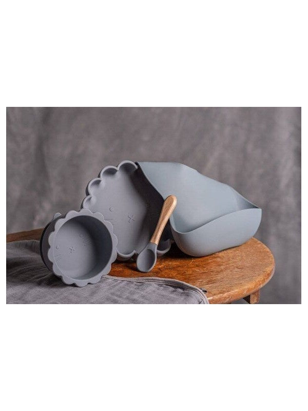 Bavoir en silicone - Gris perle