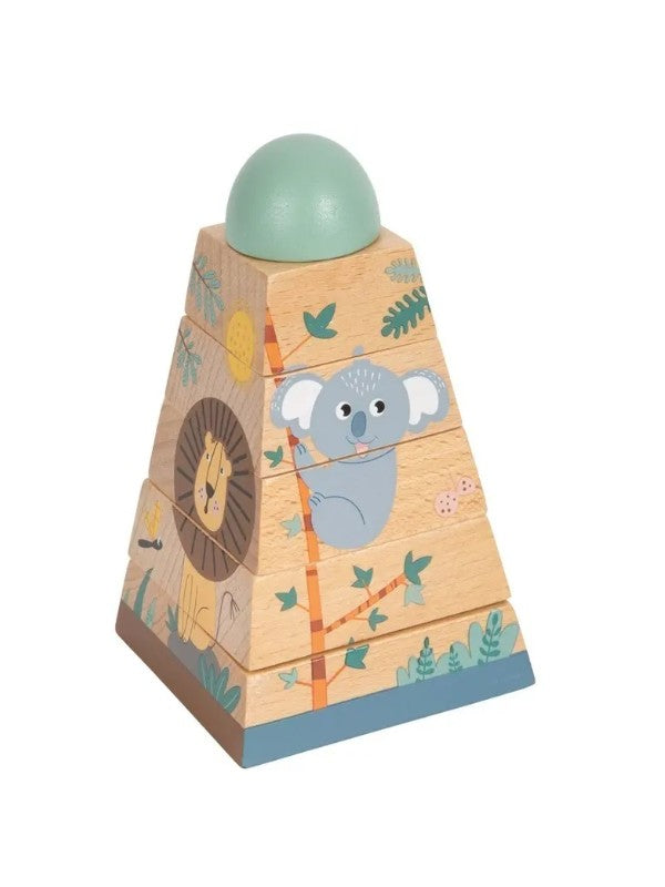 Pyramide à empiler en bois - Safari