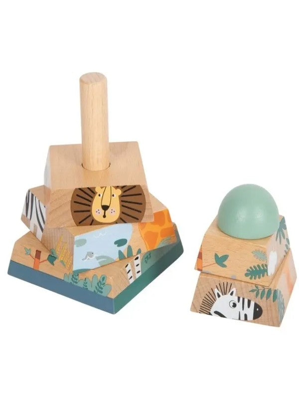 Pyramide à empiler en bois - Safari