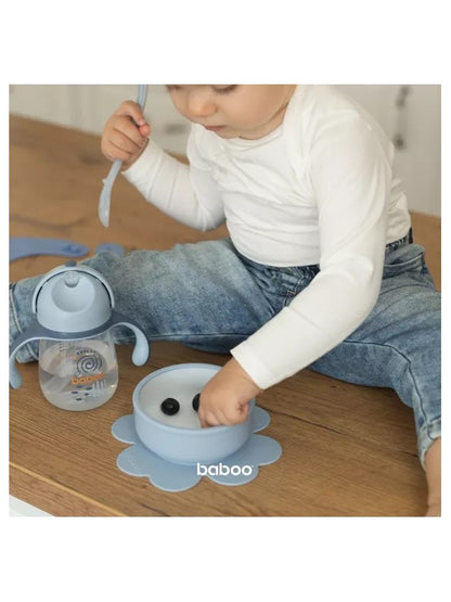 Gobelet avec paille en silicone 260 ml bleu