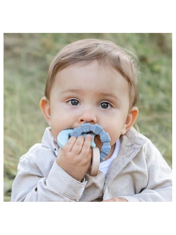 Anneaux de dentition en silicone - Bleu glace