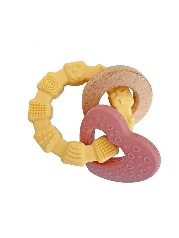 Anneaux de dentition en silicone - Jaune pâle