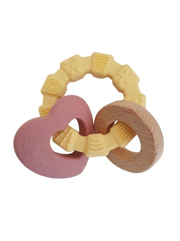 Anneaux de dentition en silicone - Jaune pâle