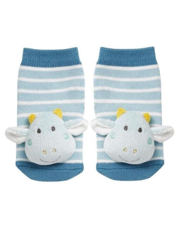 Chaussettes hochet dragon - bleues