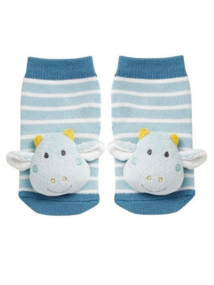 Chaussettes hochet dragon - bleues