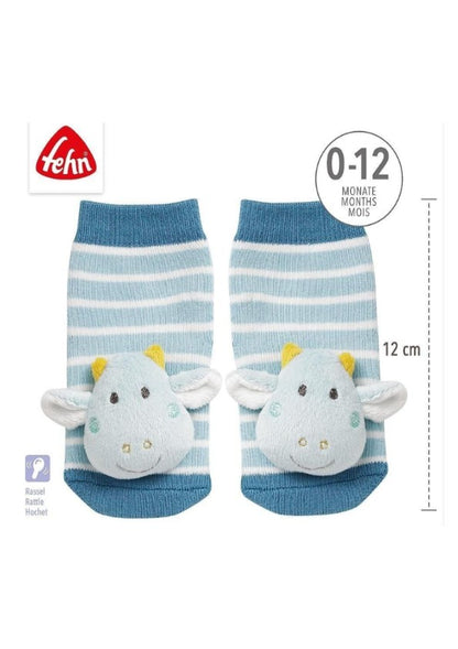 Chaussettes hochet dragon - bleues