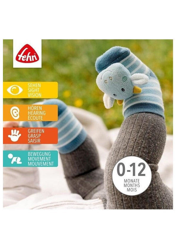 Chaussettes hochet dragon - bleues