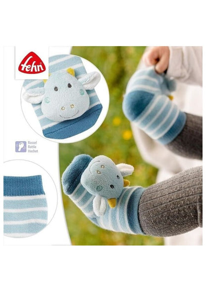 Chaussettes hochet dragon - bleues