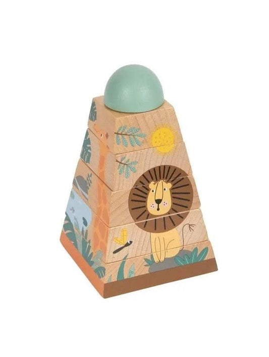 Pyramide à empiler en bois - Safari